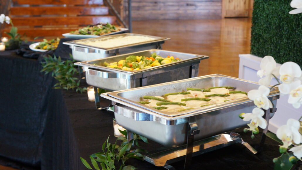 Hidden Creek in-house catering, elegant wedding appetizers, gourmet entrees, plated meals, buffet display, fresh ingredients, wedding reception dining, Rockwall TX catering, Hidden Creek Open House, Rockwall TX, Lake Ray Hubbard